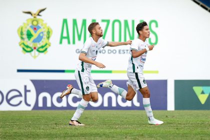Gustavo marcou na vitória do Manaus pela Série C do Brasileirão (Foto: Ismael Monteiro/Manaus)