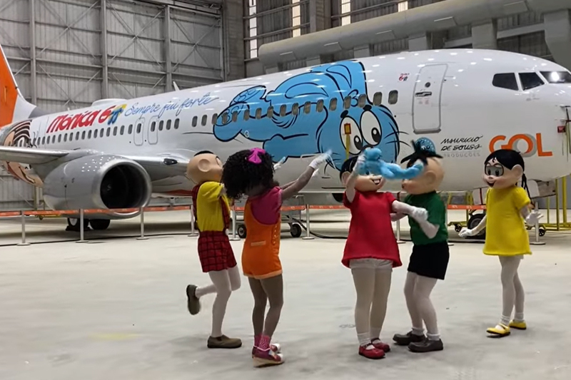 Vídeo: Gol celebra 60 anos da Turma da Mônica com avião temático
