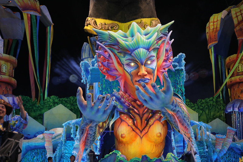 Caprichoso se apresentou com grandes alegorias e em tons de azul brilhante (Foto: AlexCaprichoso Festival de Parintins 2023 (Foto: Alex Pazuello/Secom Gov AM)