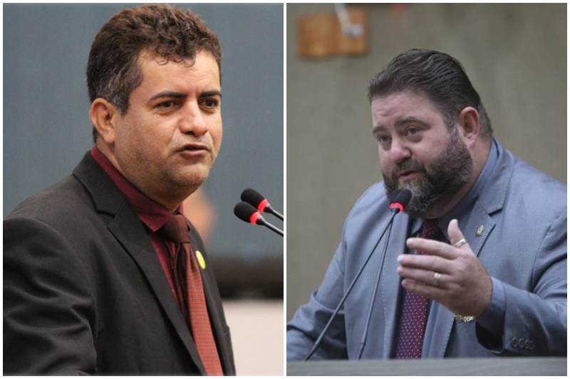 Vereadores Raulzinho e William Alemão trocaram ofensas no plenário da Câmara (Fotos: CMM/Divulgação)
