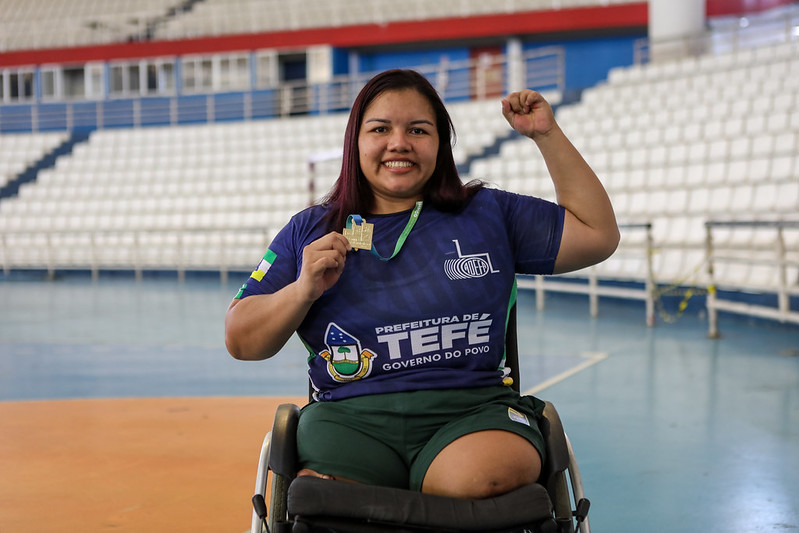 Halterofilista Maria Fátima de Castro, de Tefé, levou ouro no Meeting Paralímpico