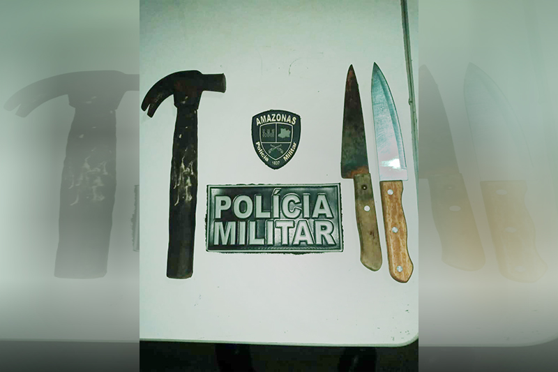 Homem usou martelo para espancar a esposa (Foto: PM-AM/Divulgação)