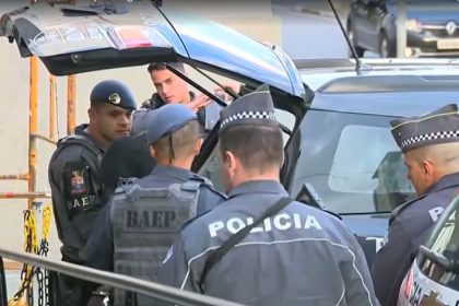 Assaltante preso após fazer reféns em hotel de Campinas (Imagem: EPTV e G1/Reprodução)
