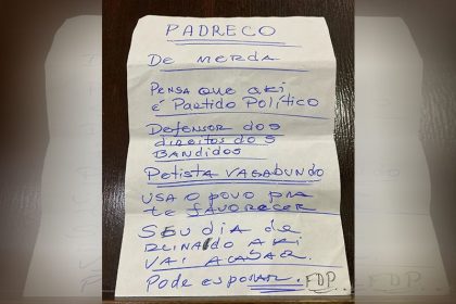 Padre Julio Lancellotti divulgou bilhete com ameaça de morte (Foto: @juliolancellotti/Instagram/Reprodução)