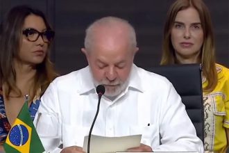 Presidente Lula abriu a Cúpula da Amazônia em Belém (Foto: TV Brasil/Reprodução)