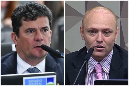 Sergio Moro e Walter Delgatti: hacker acusa senador de ter cometido irregularidades na Lava Jato (Fotos: Geraldo Magela/Agência Senado e TV Senado/Reprodução)