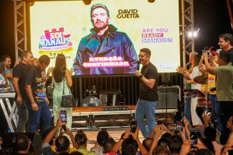 Anúncio da participação de David Guetta no festival #Sou Manaus Passo a Paço foi feito na Casa de Praia, a Ponta Negra (Foto: Divulgação/Semcom)
