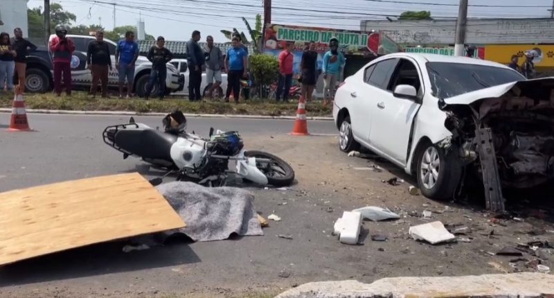 Acidente na Avenida Max Teixeira teve um morto e três feridos (Foto; Reprodução/Facebook)
