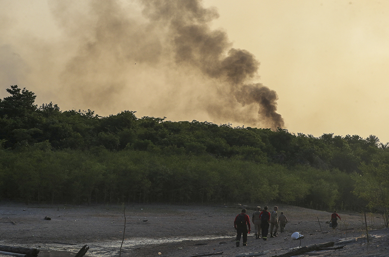 Foco de incêndio em Iranduba: bombeiros mobilizados para conter fogo (Foto: Mauro Neto/Secom)