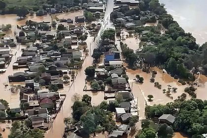 Ciclone e chuvas inundaram cidades no Rio Grande do Sul (Foto: Marinha do Brasil/Divulgação)