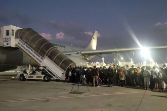 Avião com primeiro grupo de brasileiros chega ao Brasil nesta quarta (Foto: FAB/Divulgação)