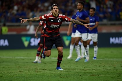 Pedro marcou de pênalti na vitória do Flamengo (Foto: Marcelo Cortes/CRF)