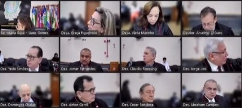 Sessão do TJ-AM tem bate-boca por suspeita de irregularidade em distribuição de relatoria (Foto: Reprodução/YouTube)