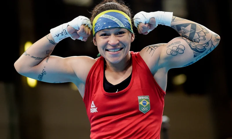 Boxeadora Bia Ferreira se classificou para a semifinal no Pan do Chile e garantiu vaga para a Olimpíada de Paris (Foto: Alexandre Loureiro/COB)