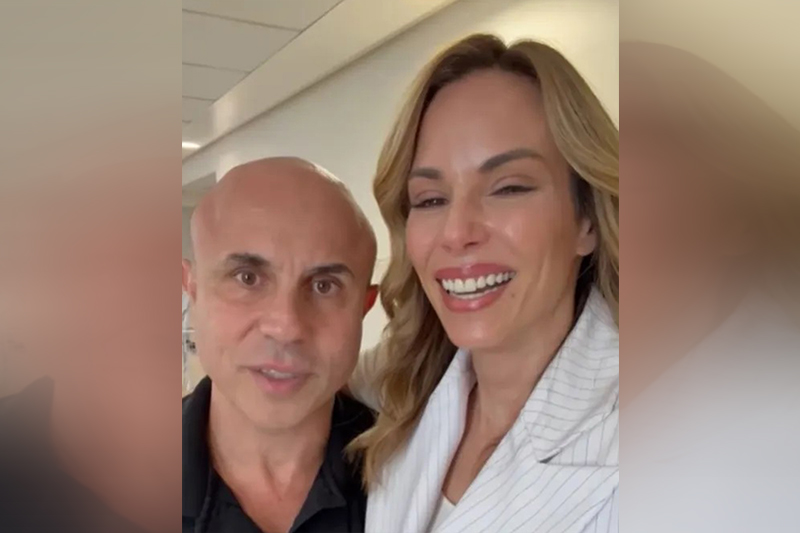 O médico Fernando Maluf com Ana Furtado anunciou cura do câncer da apresentadora (Imagem: Instagram/Reprodução)