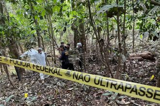 Agentes federais investigam assassinato na Amazônia: taxa alta em relação à média nacional (Foto: PF/Divulgação)