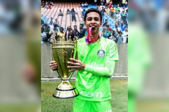 Goleiro amazonense Audinho, campeão paulista de futebol categoria Sub-14 (Foto: Jhony Inácio)