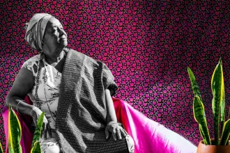 Mãe Bernardete foi assassinada em agosto deste ano (Arte sobre foto: Walison Braga/Conaq)