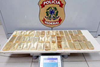 Ouro apreendido vale R$ 15 milhões, segundo a Polícia Federal (Foto: PF/Divulgação)