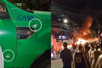 Três pessoas foram presas suspeitas de terem atirado contra a viatura (Foto: Redes sociais/Reprodução)
