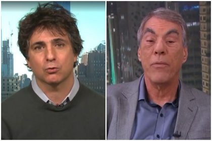 Guga Chacra e Demétrio Magnoli bateram boca ao vivo Imagens: Globo News/Reprodução)