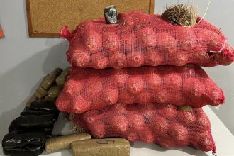 A embarcação que estava as drogas vinha de Tabatinga com destino a Manaus (Foto: Divulgação/Polícia Federal)