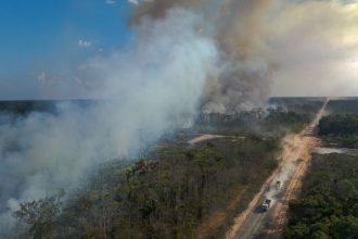 Os municípios de Autazes, Manaus, Humaitá e Tapauá totalizaram 989 focos de calor (Foto: Marcos Amend/Observatório BR-319)