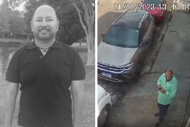 Mandante do crime estava contatando pistoleiro o momento que Erwin saiu o restaurante (Foto: Reprodução)