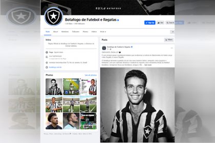 Na página oficial no Facebook, Botafogo homenageia Zagallo (Foto: Facebook/Reprodução)
