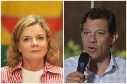 Gleisi e Haddad: fogo amigo no PT por causa da sucessão de Lula (Fotos: Paulo Pinto/Agência PT e Rovena Rosa/ABr)