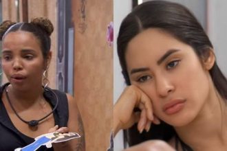 Givanna Pitel se irritou com Isabelle a quem acusou de não fazer nada, só falar de Manaus (Imagem: Reprodução/Globoplay)