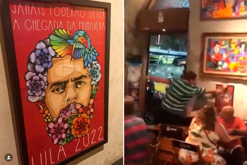 Quadro de Lula quebrado