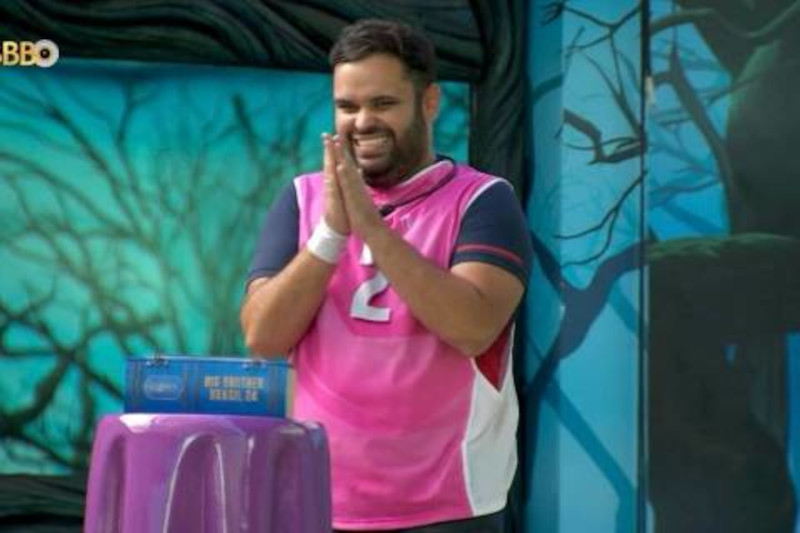 Michel pediu música no Fantástico ao vencer Prova do Anjo pela terceira vez (Imagem: Globoplay/Reprodução)