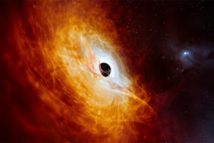 Quasar com buraco no centro é a descoberta mais importante da astronomia moderna Ilustração sobre o quasar descoberto por astrônomos (Imagem: ESO/M. Kornmesser/Divulgação)