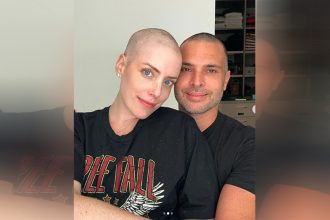 Fabiana Justus com o marido, Bruno: apoio no tratamento da leucemia (Foto: @fabianajustus/Instagram/Divulgação)
