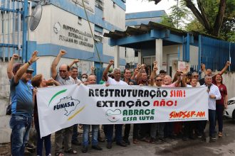 Servidores da Funasa voltam a promover manifestação para defender entidade e gratificação por desempenho (Foto: Divulgação)