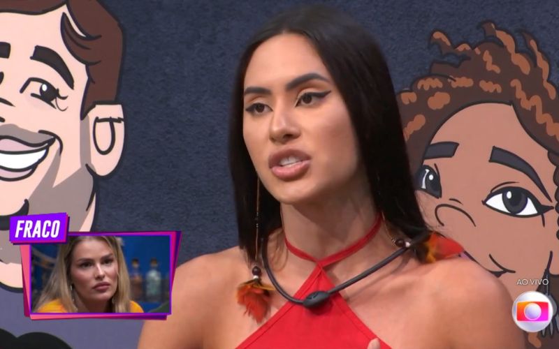 No último Paredão Yasmim votou em Isabelle e justificou que é pela proximidade que a amazonense tem com Davi (Imagem: Reprodução/Globoplay)