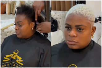 Jojo Todynho antes e depois da mudança no cabelo: curto e platinado (Imagem: TikTok/Reprodução)
