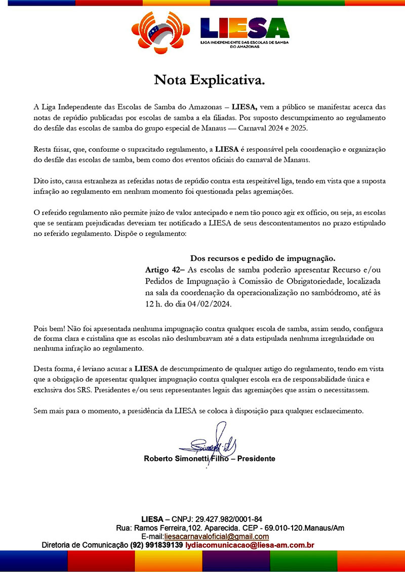 Liesa nota Carnaval