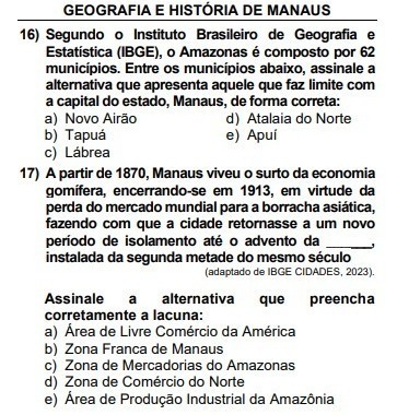 Questões 16 e 17 da prova aplicada pelo Instituto Brasileira de Formação e Capacitação (Imagem: Reprodução/Site do IBFC)