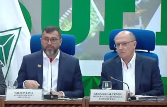 Wilson Lima e Geraldo Alckmin, durante reunião da Suframa (Imagem: Reprodução/YouTube)