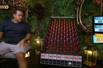 Lucas deu o lance de 4070 estalecas e arrematou o Poder (Imagem: Reprodução/Globoplay)