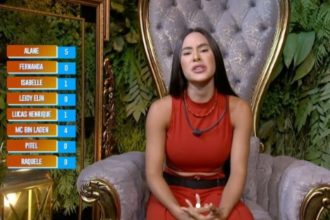 Isabelle Nogueira votou em Lucas Buda, e Alane foi para o paredão com cinco votos (Foto: Reprodução/Globoplay)