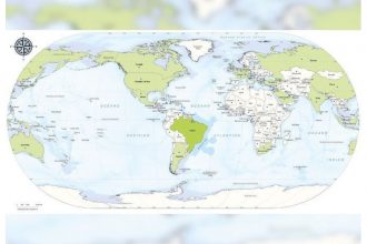 Mapa do IBGE tem o Brasil no centro do mundo