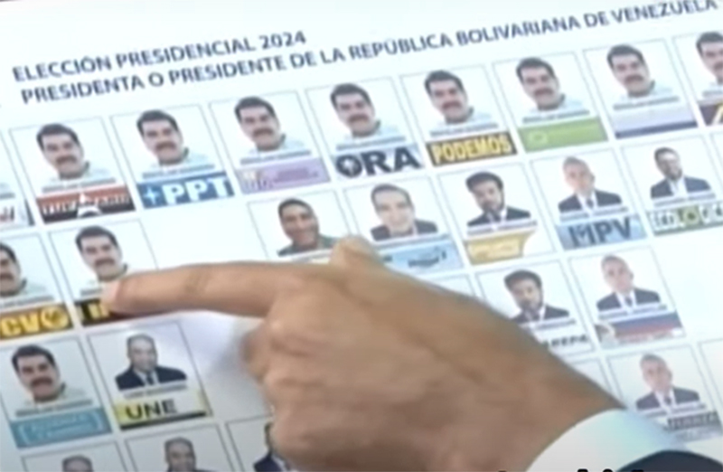 Foto de Maduro aparece 13 vezes em cédula eleitoral (Imagem: YouTube/Reprodução)