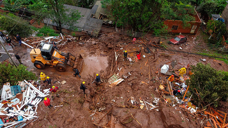 Rio Grande do Sul, temporais, desmoronamento