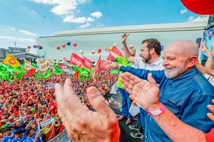 Lula e Boulos no 1° de Maio, em São Paulo