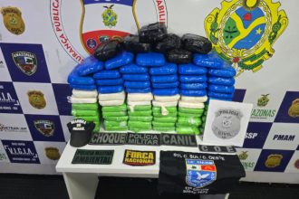 Tabletes de cocaína estavam em teto de camarote de barco (Foto: PC-AM/Divulgação)
