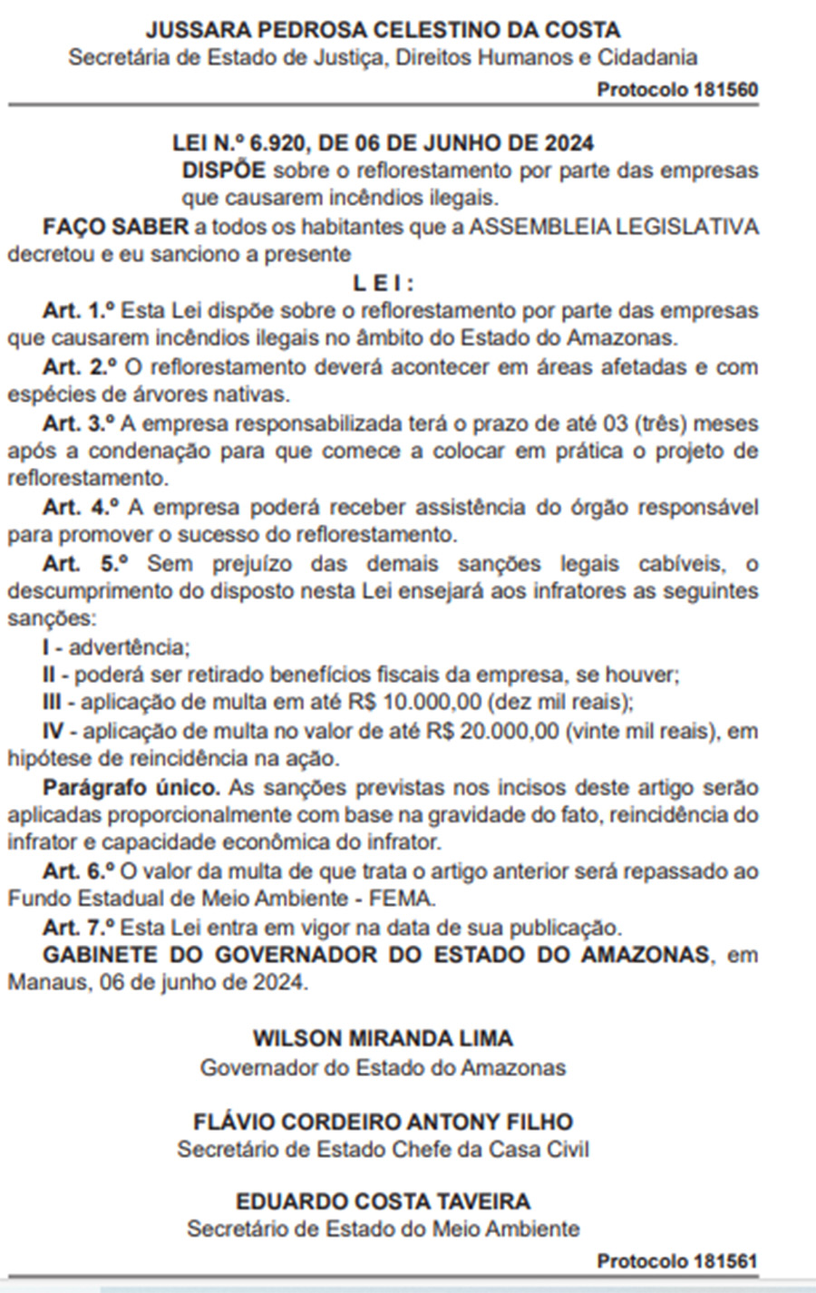 Lei estadual contra queimadas