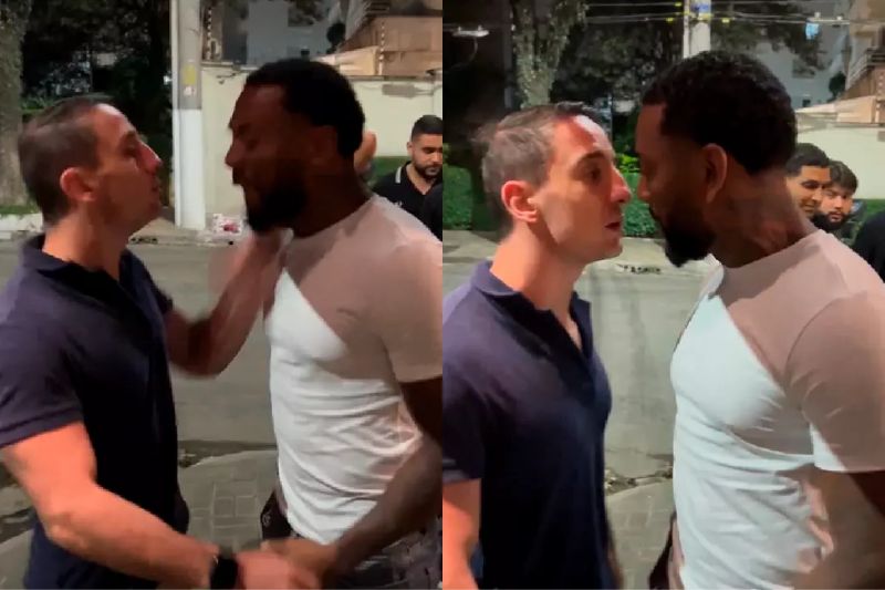 Momento em que Nego do Borel e Luis Otávio se desentendem (Imagem: Reprodução/Instagram)